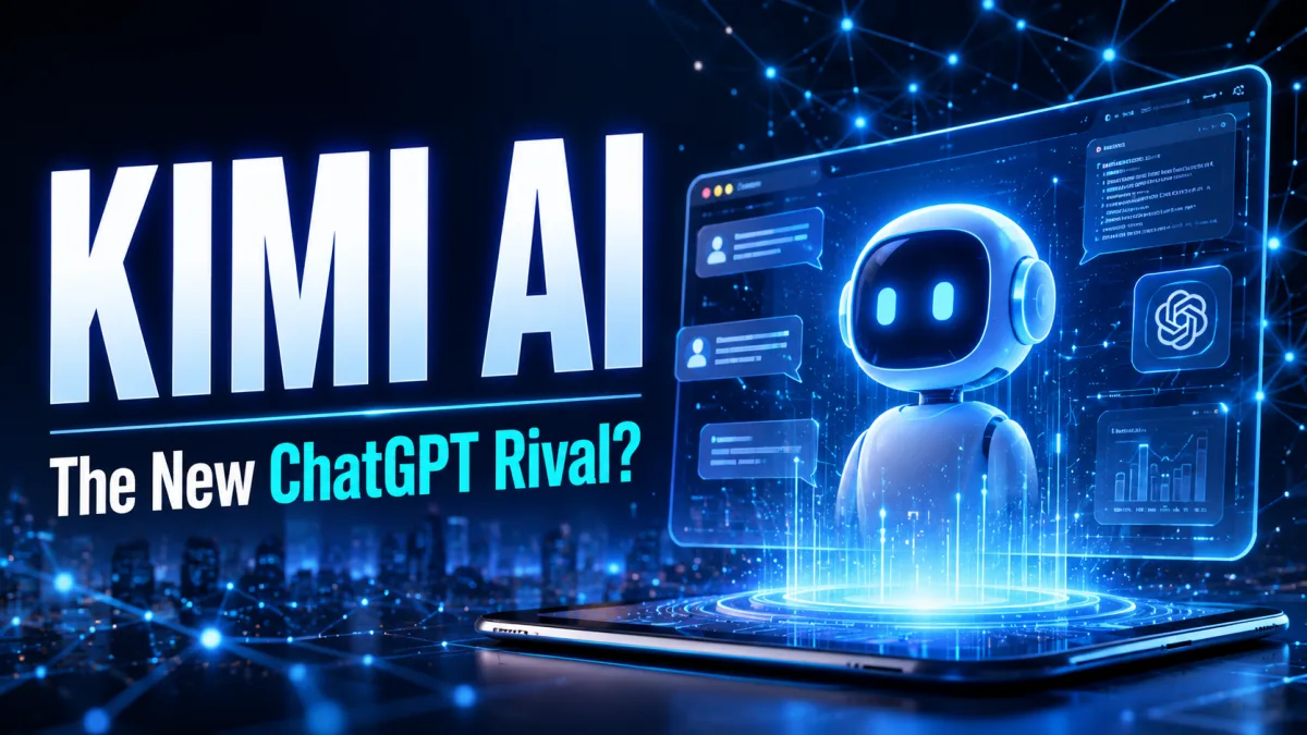 Kimi AI and ChatGPT comparison showing advanced AI assistants and neural network technology