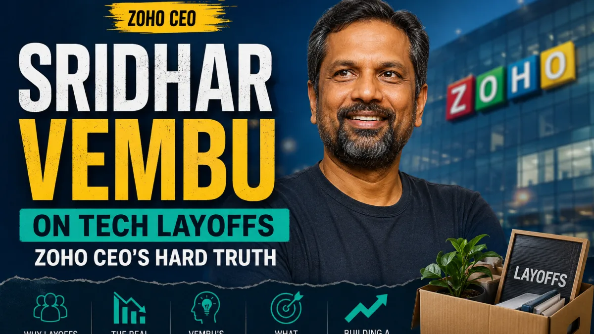 Sridhar Vembu Zoho CEO speaking about tech layoffs 2026